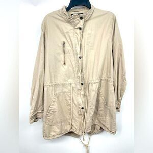 Forever 21 plus size‎ 0X tan zip up jacket with draw string